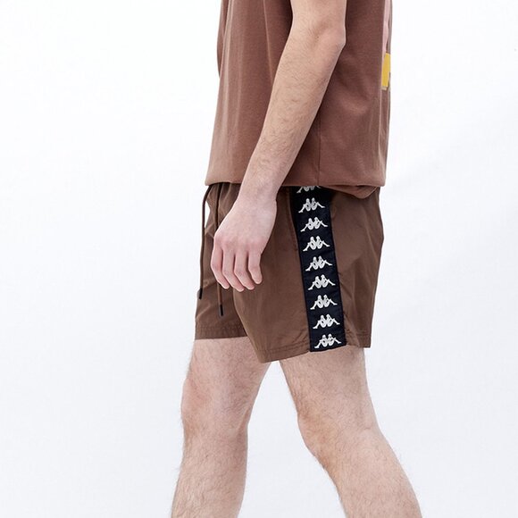 Kappa Brown Banda Coney Nylon Active Shorts Size Medium - Picture 3 of 8